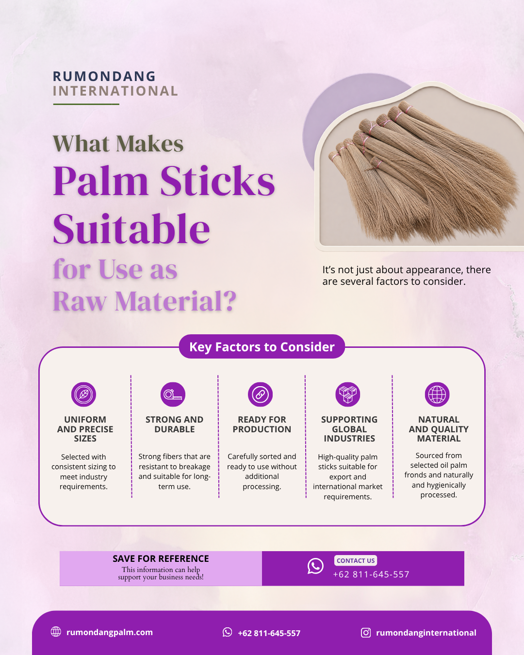 Palm Stick Export, Palm Broom Stick Supplier