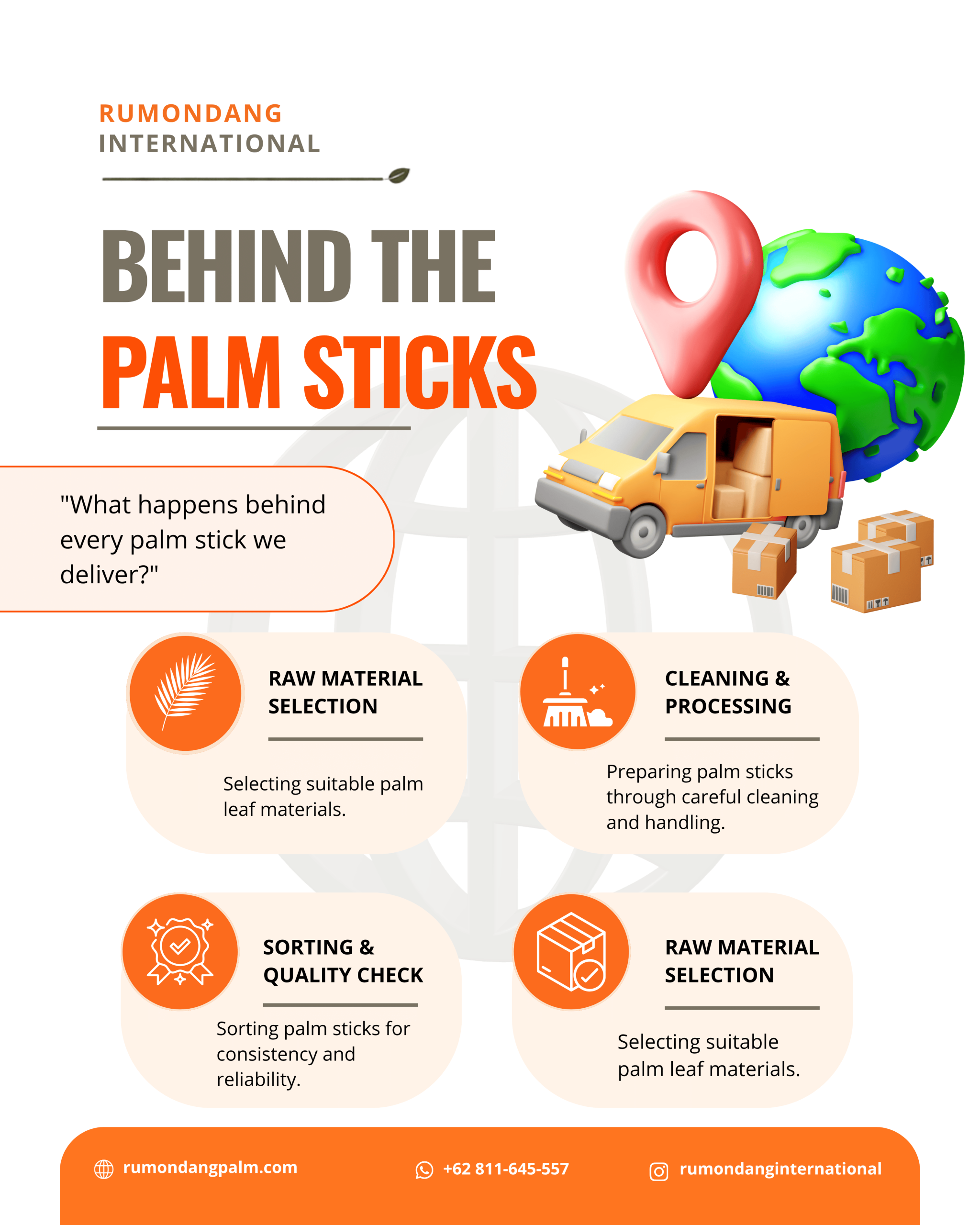 Palm Stick Export, Palm Broom Stick Supplier