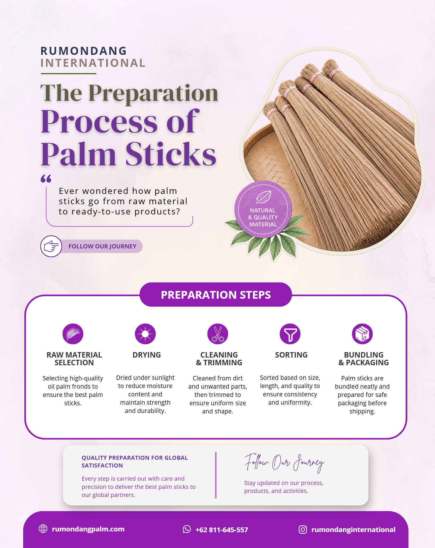 Palm Stick Export, Palm Broom Stick Supplier